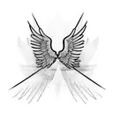 falling man, wings  tattoo design idea