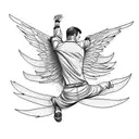 falling man, wings  tattoo design idea