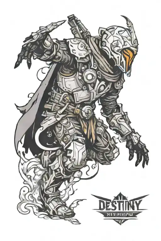 Destiny warlock epic battle sleeve tattoo design idea