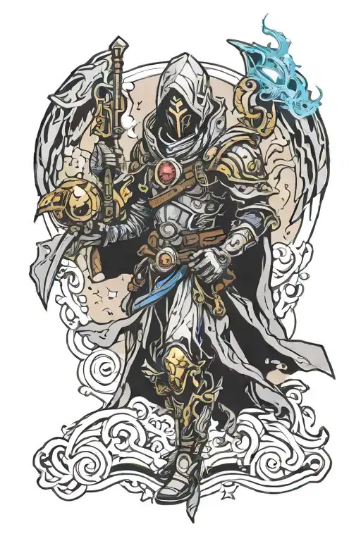 Destiny warlock epic battle tattoo design idea
