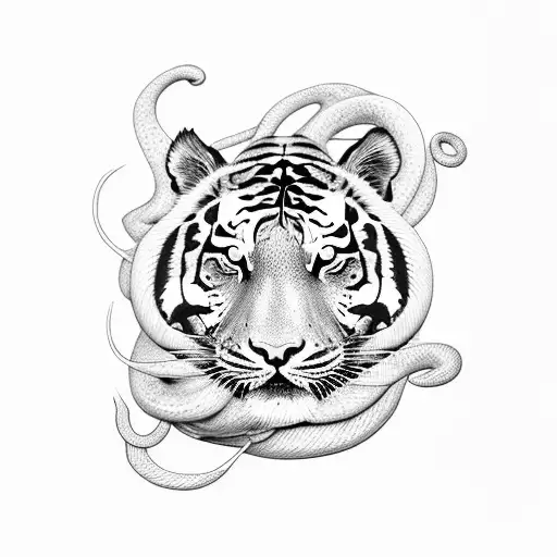 tiger, snake, rooster, horse, and pig tattoo design idea
