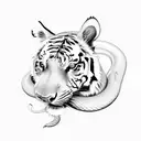 tiger, snake, rooster, horse, and pig tattoo design idea