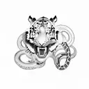 tiger, snake, rooster, horse, and pig tattoo design idea