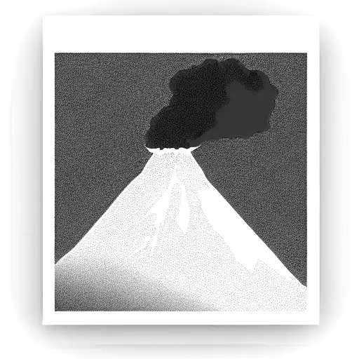 volcano profile with italian flag colours tattoo design idea