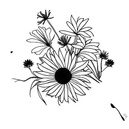 cornflowers tattoo design idea