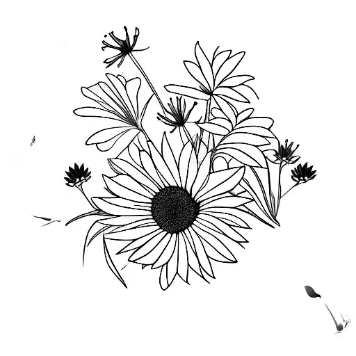 cornflowers tattoo design idea