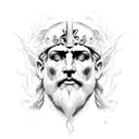 zeus face with lightning tattoo design idea