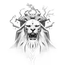 zeus face with lightning tattoo design idea