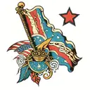 trans flag colors tattoo design idea