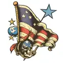 trans flag colors tattoo design idea