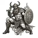 poseidon viking warrior tattoo design idea