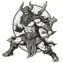 poseidon viking warrior tattoo design idea