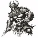 poseidon viking warrior tattoo design idea