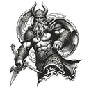 poseidon viking warrior tattoo design idea