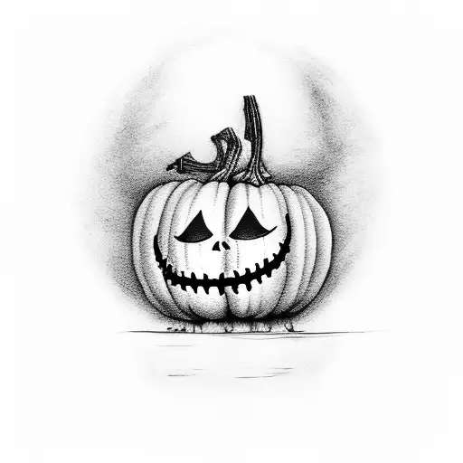 jack skellington and zero handing a pumpkin to charlie brown and zero tattoo design idea