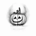 jack skellington and zero handing a pumpkin to charlie brown and zero tattoo design idea