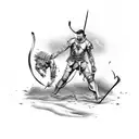 David fighting Goliath tattoo design idea