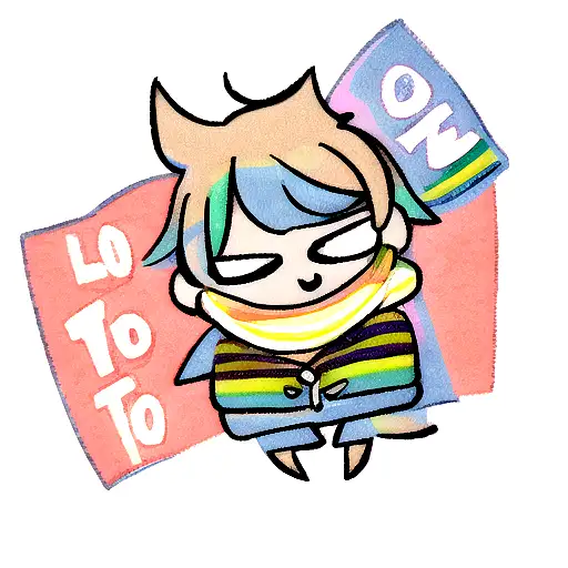 Text "YOLO" with lgbt flag colors tattoo design idea