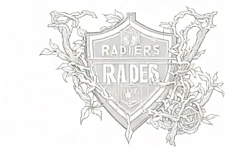 Las Vegas Raiders logo intertwined within its branches tattoo design idea