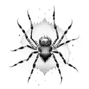 gothic spider hanging tattoo design idea