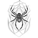 gothic spider hanging tattoo design idea