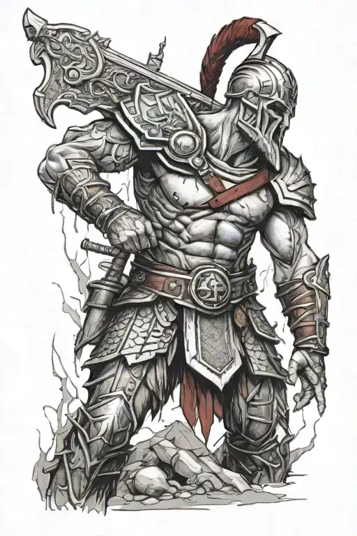 ares god of war scene tattoo design idea
