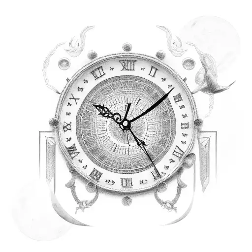 roman numeral clock set to 11:18 tattoo design idea