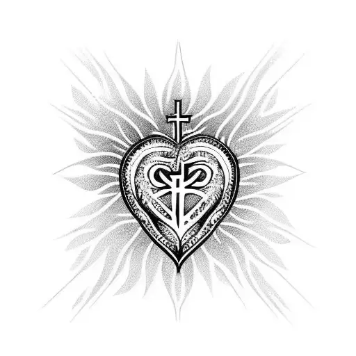 Sacred Heart tattoo design idea