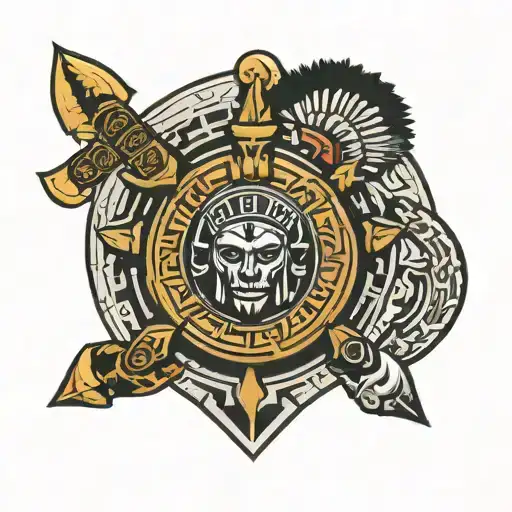 African warrior shield tattoo design idea