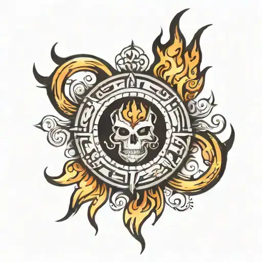 the fire ring tattoo design idea