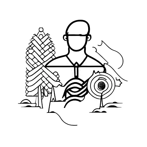 side view of person shaking hand  tattoo design idea