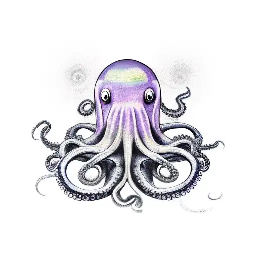 Octopus with a beanie tattoo design idea
