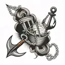 Boat and Anchor tattoo design idea
