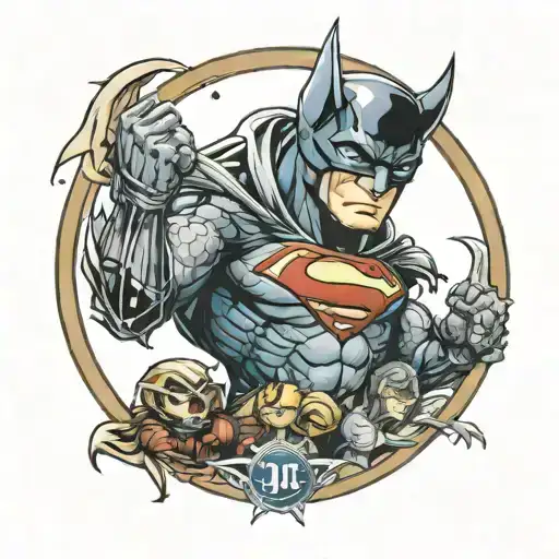 Dc universe all hero tattoo design idea