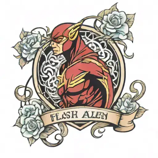 The Flash and Nora Allen family crest tattoo design idea