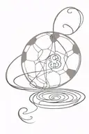 write number 8 draw a football inside its loop denoting infinity tattoo design idea