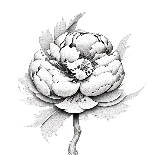 Peony tattoo design idea