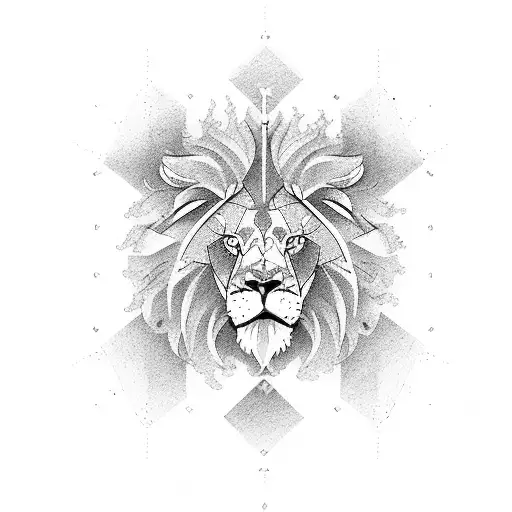 lion clock woods tattoo design idea