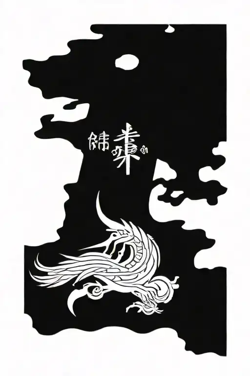 Never give up Japanese letters tattoo design idea