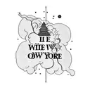 Generate a black and white tattoo design for the inner bicep featuring the text 'I'll be OK'. Integrate the text artisti tattoo design idea
