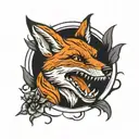 Fox bite tooth  tattoo design idea