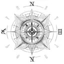 Half Clock and half compass surrounded by petunias tattoo design idea