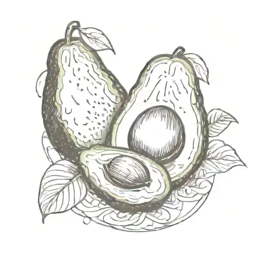 avocado cute tattoo design idea
