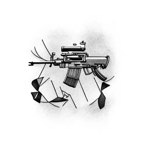 An AK47 rifle. tattoo design idea