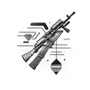 An AK47 rifle. tattoo design idea