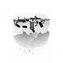 An AK47 rifle. tattoo design idea