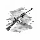 An AK47 rifle. tattoo design idea