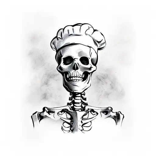 skeleton chef  tattoo design idea