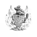 cactus with horny toad and Arizona sunset tattoo design idea