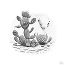 cactus with horny toad and Arizona sunset tattoo design idea